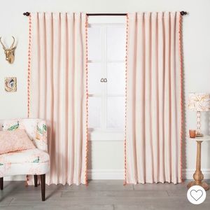 Pink velvet curtains by Opal House